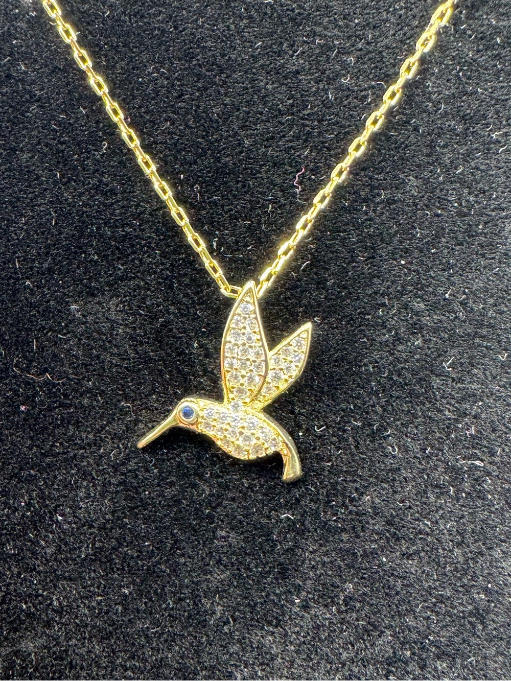 14k Hummingbird Pendant - Picture 3 of 9